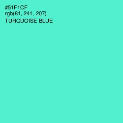 #51F1CF - Turquoise Blue Color Image