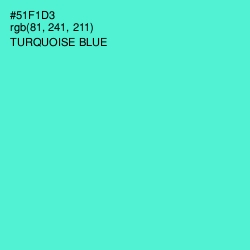 #51F1D3 - Turquoise Blue Color Image