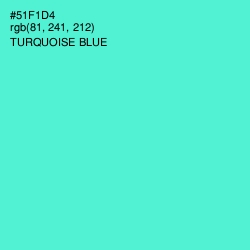 #51F1D4 - Turquoise Blue Color Image