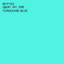 #51F1E4 - Turquoise Blue Color Image
