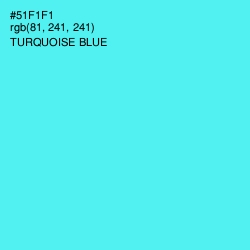 #51F1F1 - Turquoise Blue Color Image