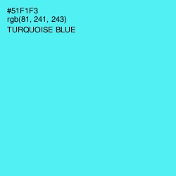#51F1F3 - Turquoise Blue Color Image
