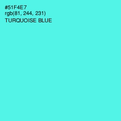 #51F4E7 - Turquoise Blue Color Image