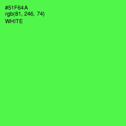 #51F64A - Screamin' Green Color Image