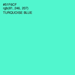#51F6CF - Turquoise Blue Color Image