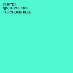 #51F7D1 - Turquoise Blue Color Image