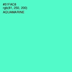 #51FAC8 - Aquamarine Color Image