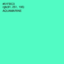 #51FBC3 - Aquamarine Color Image