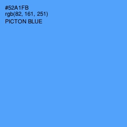 #52A1FB - Picton Blue Color Image