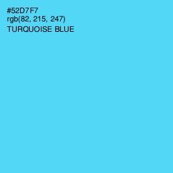 #52D7F7 - Turquoise Blue Color Image