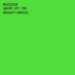 #52DD3B - Bright Green Color Image