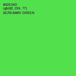 #52E04D - Screamin' Green Color Image