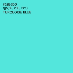 #52E6DD - Turquoise Blue Color Image