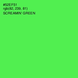 #52EF51 - Screamin' Green Color Image