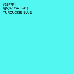 #52F7F1 - Turquoise Blue Color Image