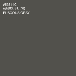 #53514C - Fuscous Gray Color Image