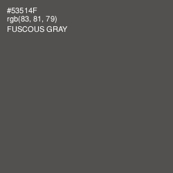 #53514F - Fuscous Gray Color Image