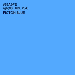 #53A9FE - Picton Blue Color Image