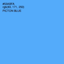 #53ABFA - Picton Blue Color Image