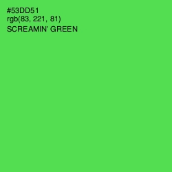 #53DD51 - Screamin' Green Color Image