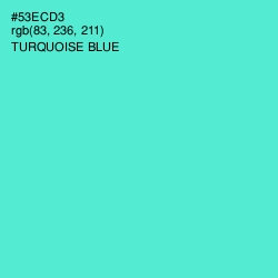 #53ECD3 - Turquoise Blue Color Image