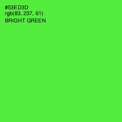 #53ED3D - Bright Green Color Image