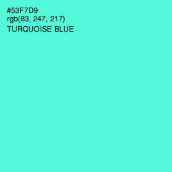 #53F7D9 - Turquoise Blue Color Image