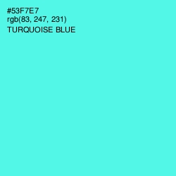 #53F7E7 - Turquoise Blue Color Image