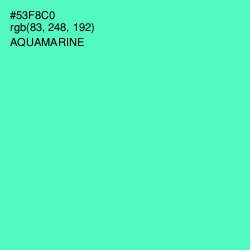 #53F8C0 - Aquamarine Color Image