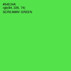 #54E24A - Screamin' Green Color Image