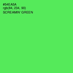 #54EA5A - Screamin' Green Color Image