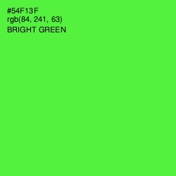 #54F13F - Bright Green Color Image