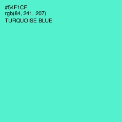 #54F1CF - Turquoise Blue Color Image