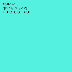 #54F1E1 - Turquoise Blue Color Image