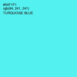 #54F1F1 - Turquoise Blue Color Image