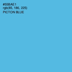 #55BAE1 - Picton Blue Color Image