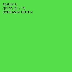 #55DD4A - Screamin' Green Color Image