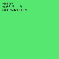 #55E76F - Screamin' Green Color Image