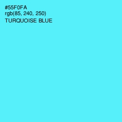 #55F0FA - Turquoise Blue Color Image