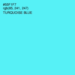 #55F1F7 - Turquoise Blue Color Image