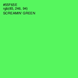 #55F65E - Screamin' Green Color Image
