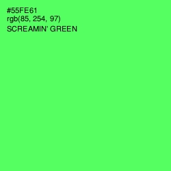 #55FE61 - Screamin' Green Color Image