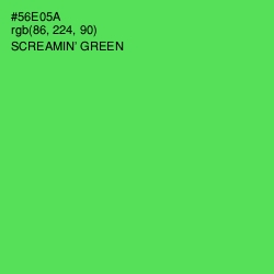 #56E05A - Screamin' Green Color Image