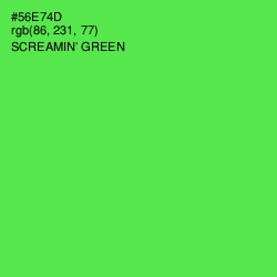 #56E74D - Screamin' Green Color Image