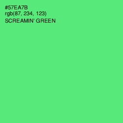 #57EA7B - Screamin' Green Color Image