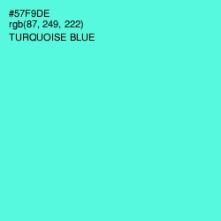 #57F9DE - Turquoise Blue Color Image
