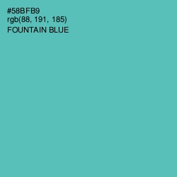 #58BFB9 - Fountain Blue Color Image