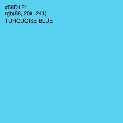 #58D1F1 - Turquoise Blue Color Image