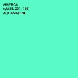 #58FBC6 - Aquamarine Color Image