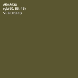 #5A5630 - Verdigris Color Image